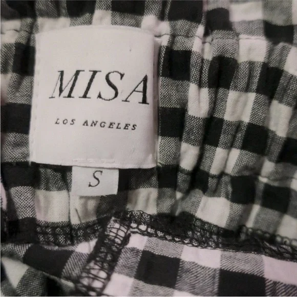 Misa Los Angeles Kayin Skort gingham black and white size S - Picture 4 of 8